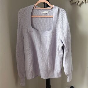 Madewell Lavender Square-Neck Ribbed Sweater like new